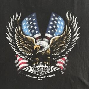 DETROIT IRON Biker Graphic Eagle Tshirt Tank Sz L Thrashed CutOff 90s Grunge USA